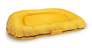 Nowoczesny, modny ponton - legowisko wodoodporne z wymiennymi pokrowcami z kodury XL żółty
