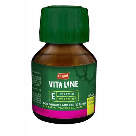 Preparat z witaminą E dla ptaków Vitaline Vitamin E dla papug, kanarków i ptaków egzotycznych 50ml