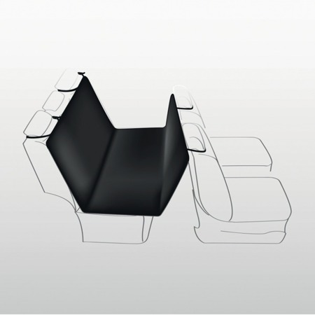 Szaro-czarna mata samochodowa z otworami na pas dla psa - 160x145 cm